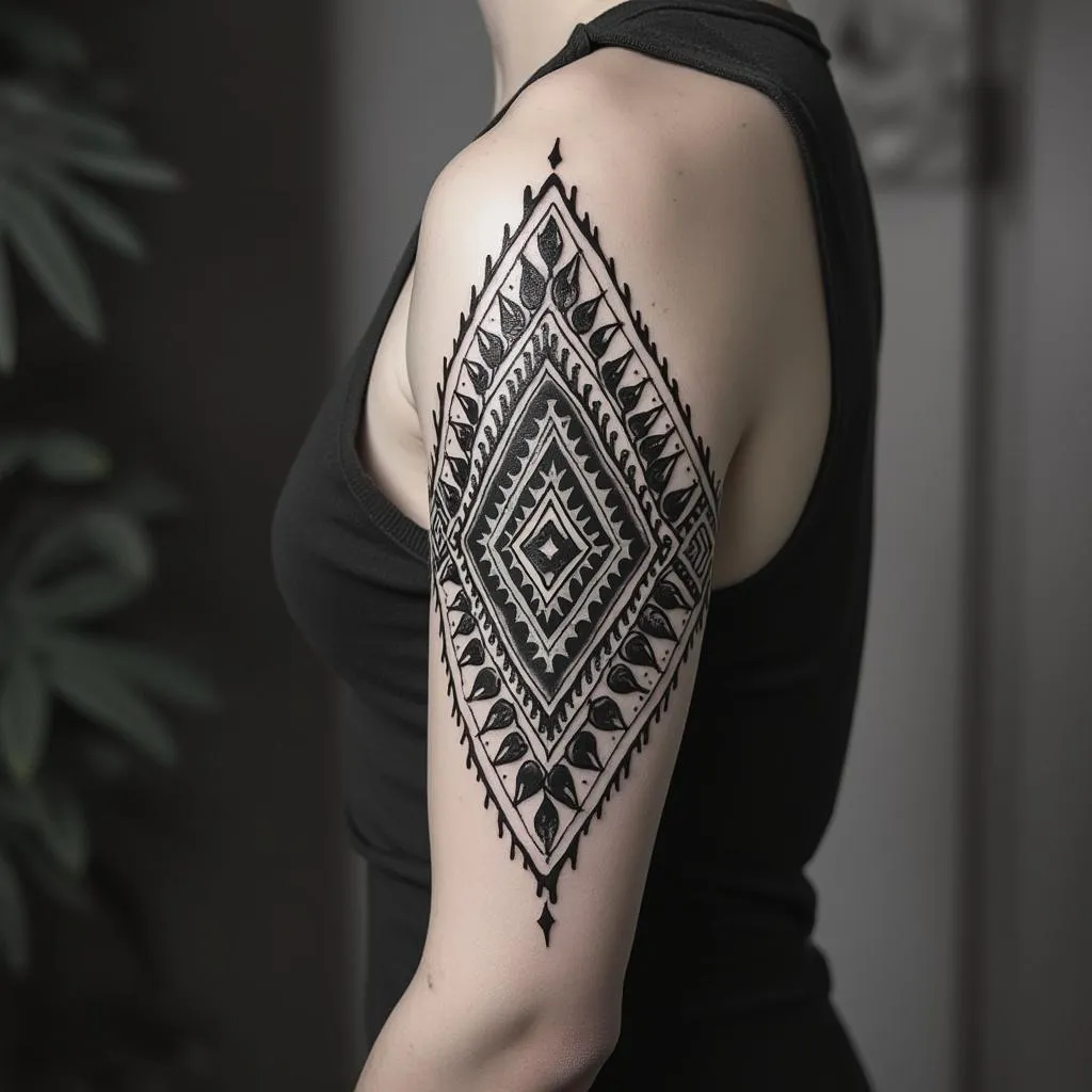Tatuaje geométrico en blackwork